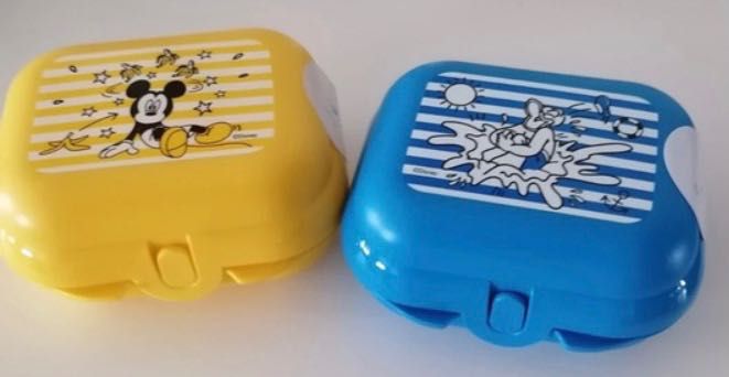 2 Caixas/Ostras Mickey + Donald Tupperware