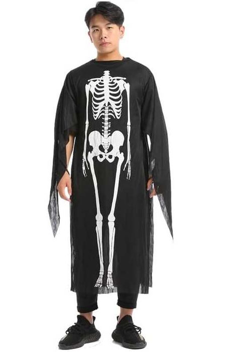 Kostium na Halloween Przebranie KOŚCIOTRUP SZKIELET Ponczo Tunik-110cm