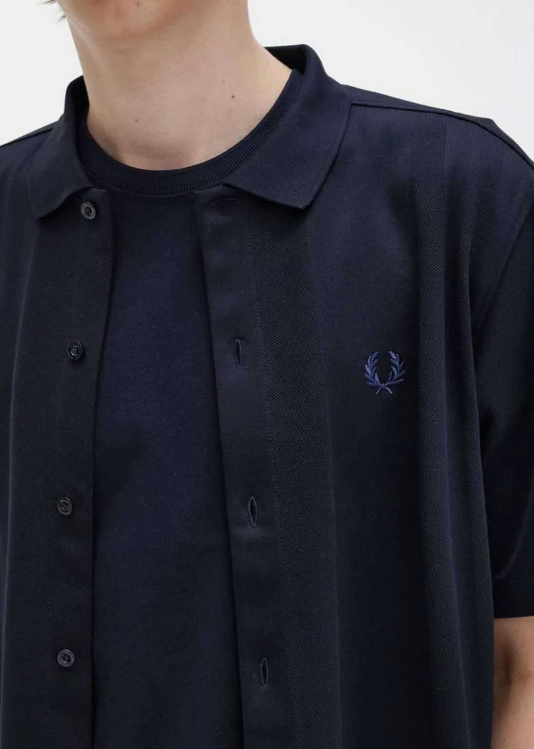 Fred Perry stripe button through polo рубашка поло