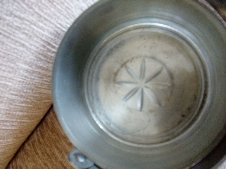 Prl cukiernica koszyczek szklo metal plater