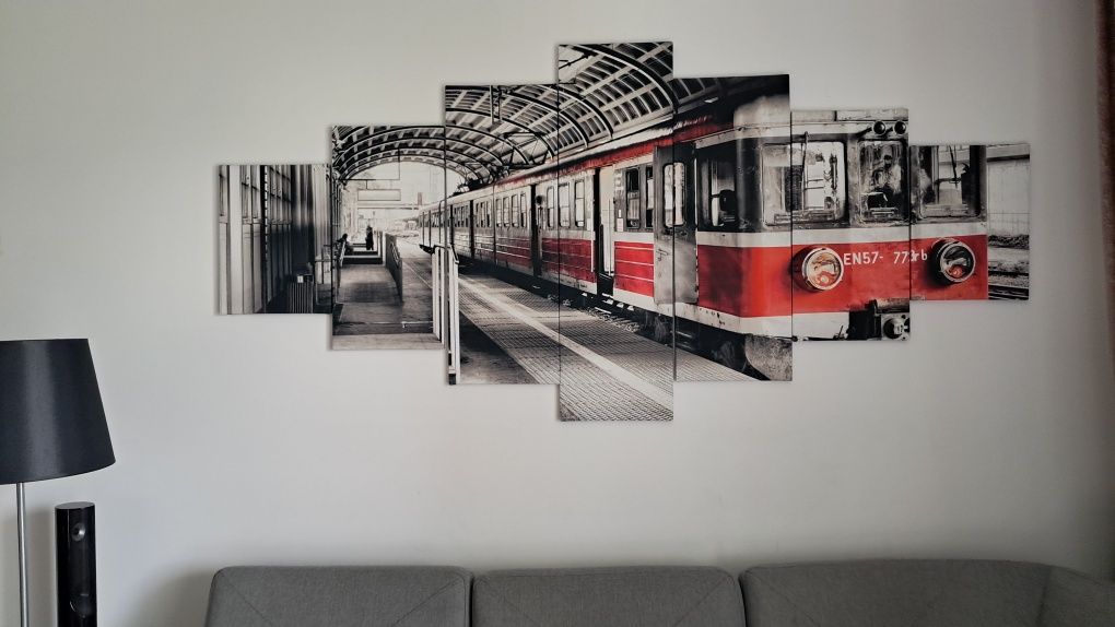 Obraz pociąg dworzec pkp 3d 214 cm x100cm