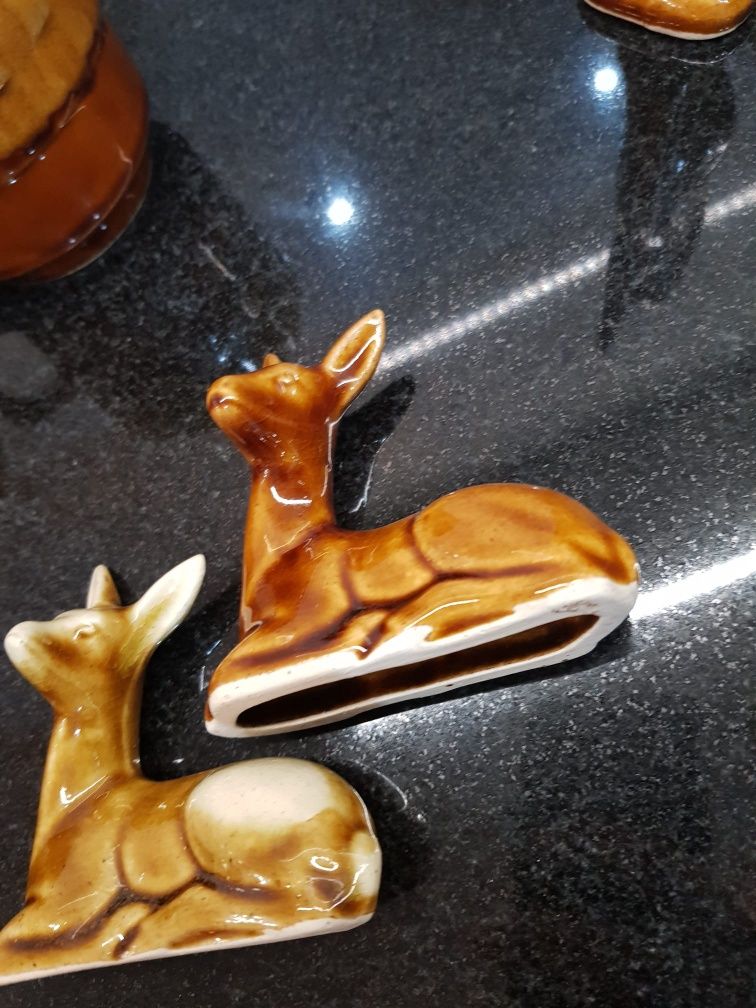 Stara ceramika zestaw porcelit Chodziez kurka kubki figurki