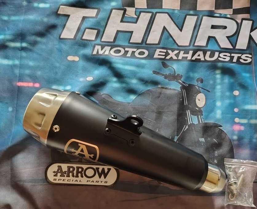arrow -pro race dark - escape ponteira para moto black mate inox