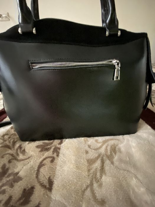 Сумка кожаная с натуральной замшей.