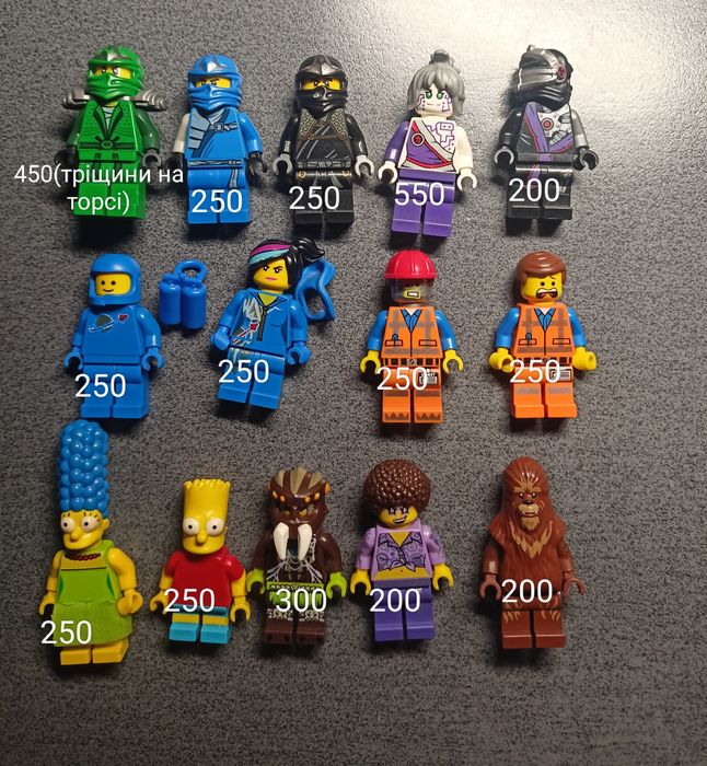 Lego minifigures Ninjago, Simpsons, Star wars