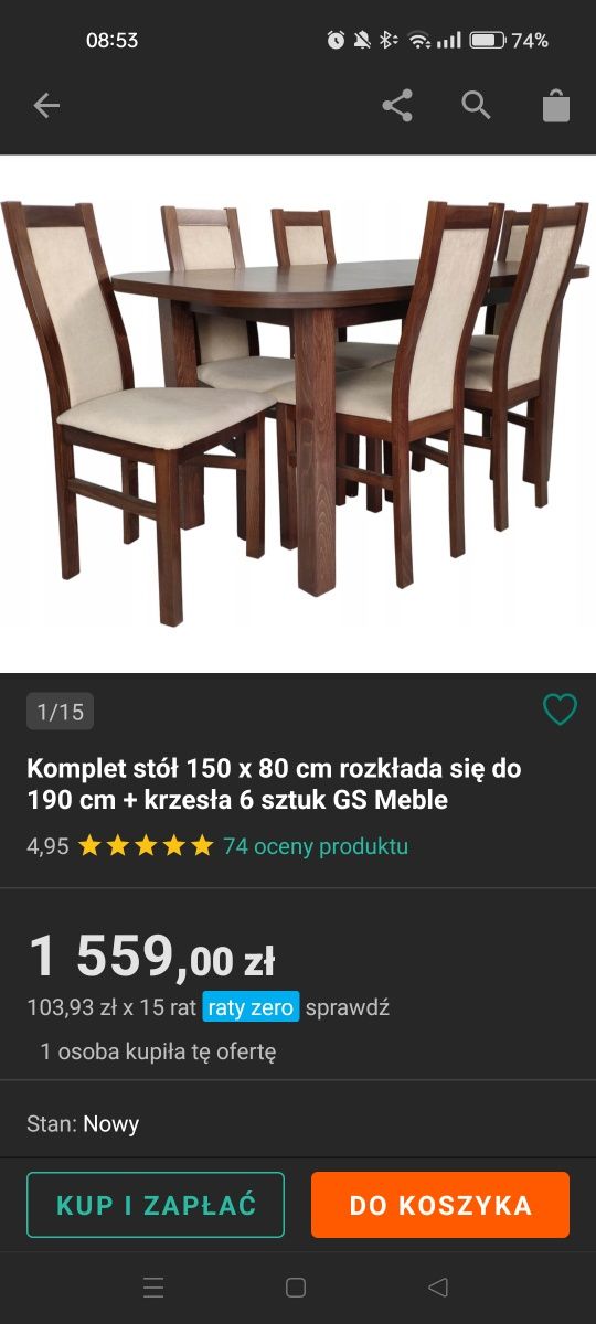Stół z krzesłami
