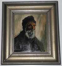 Stary portret olejny rabiego sygnowany H. SZANCENBACH