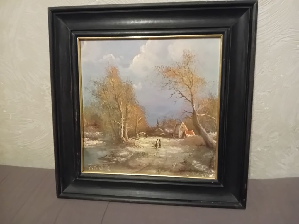 Stary obraz Józef Brandt Obóz Tatarski Prl + drugi obraz gratis