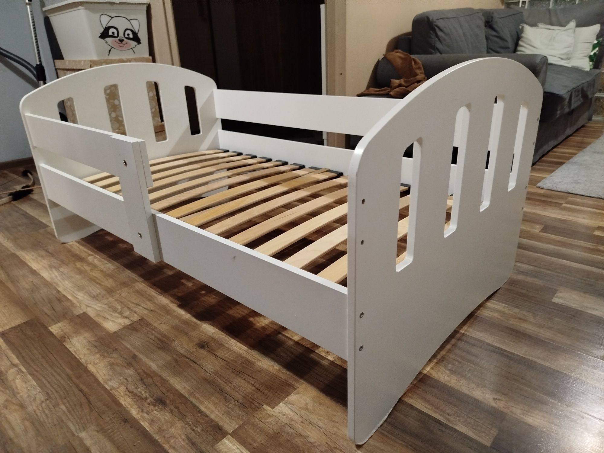 Łóżko dziecięce białe 140 x 80 + szuflada