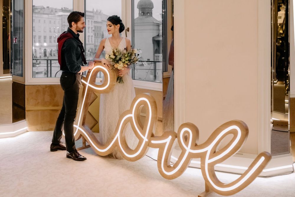 Napis Drewniany Miłość / Love Atrakcje Weselne