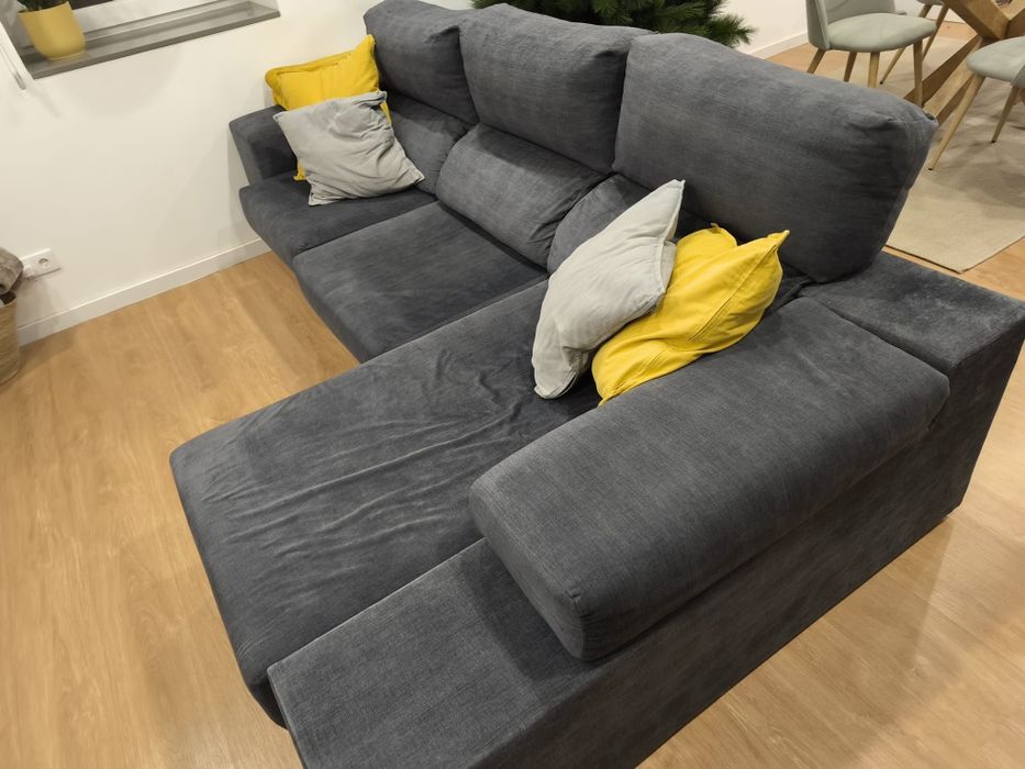 Sofá chaise longe 3 lugares