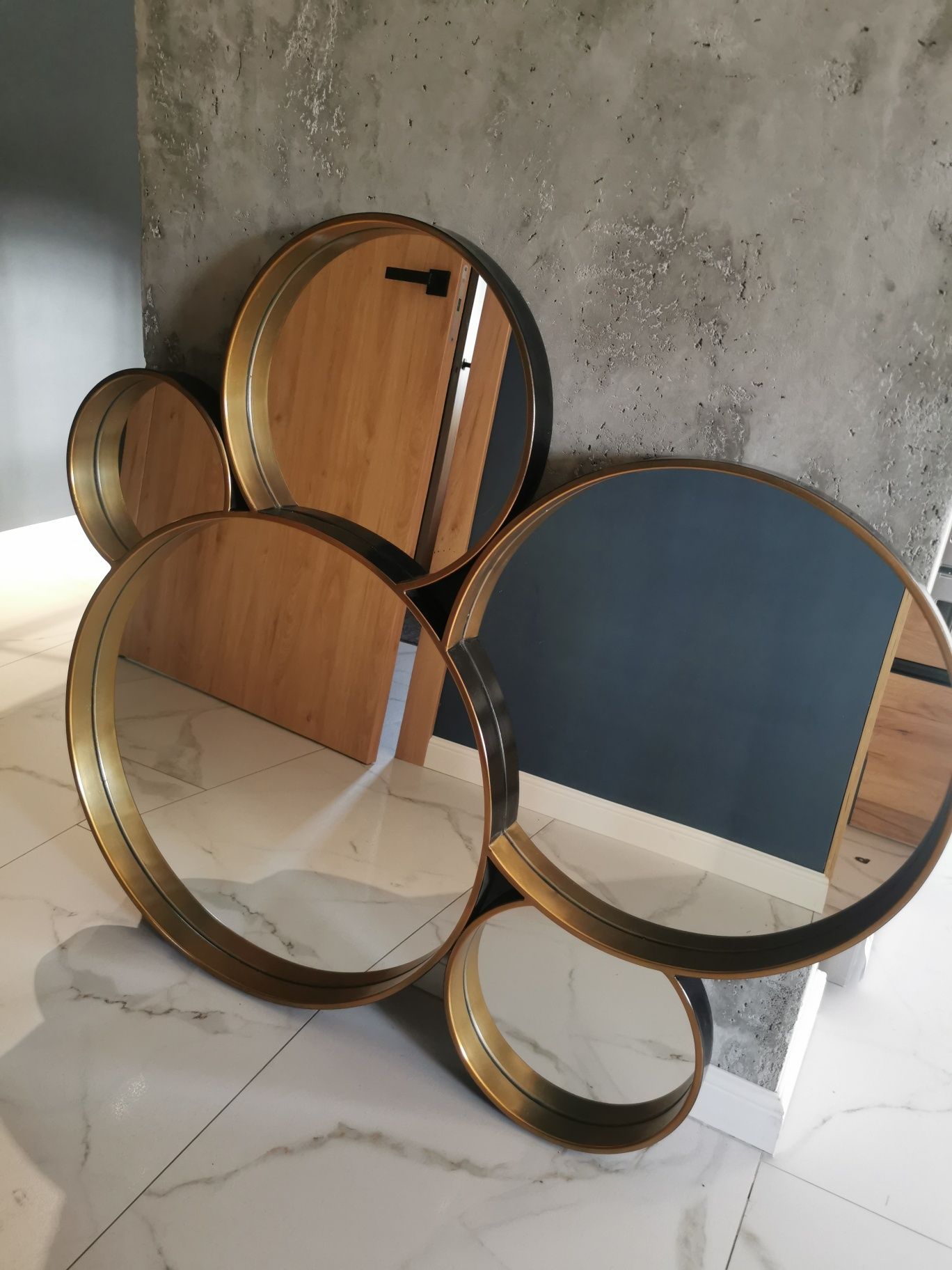 Lustro designerskie duże z 5 kolek
