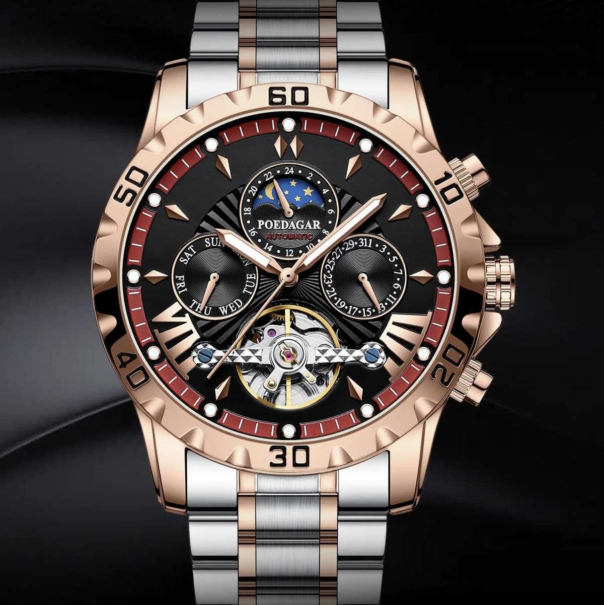 Чоловічий механічний годинник Poedagar Mechanical