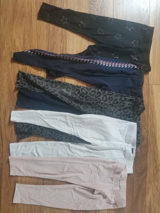 Leginsy 5 sztuk 122 128 stan dobry fajna jakość