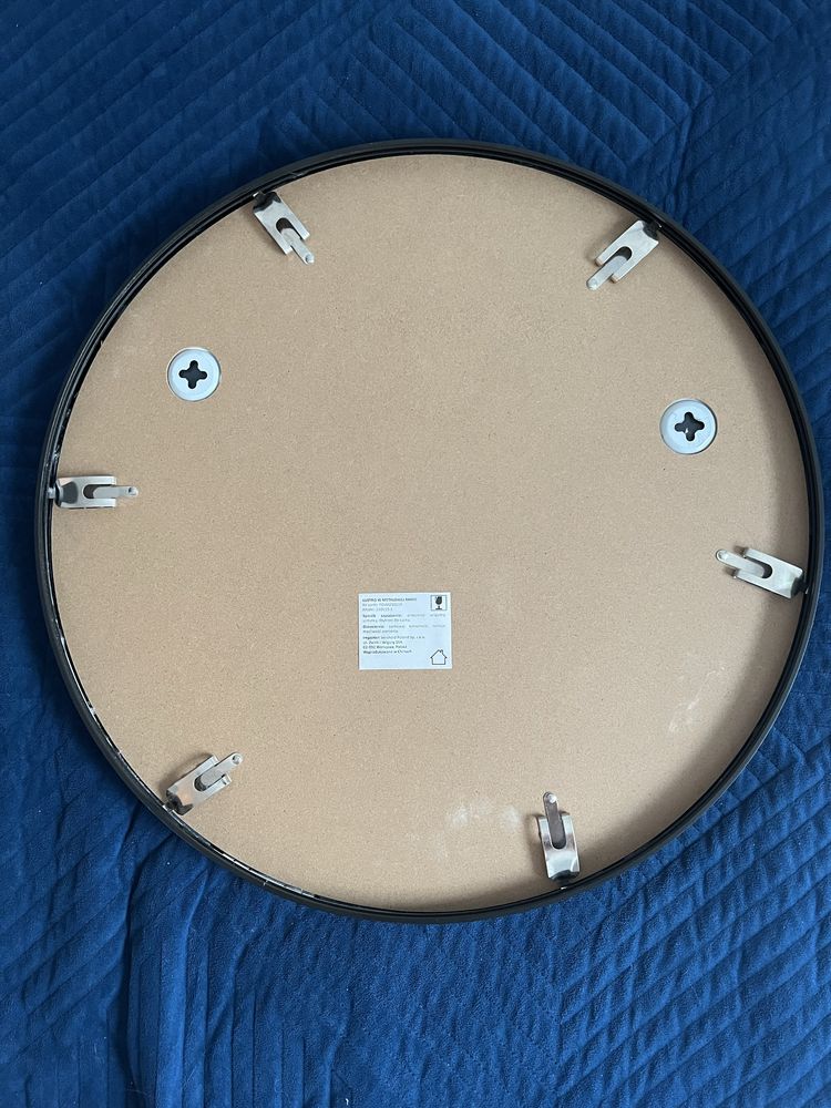 Lustro w czarnej metalowej ramie, 50 cm