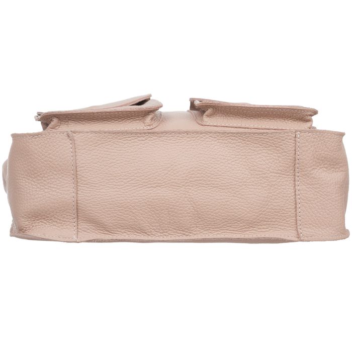 VERA PELLE torebka skórzana shopper duża z kieszeniami V516 j.zielona