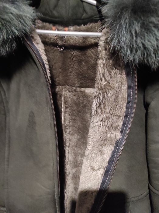 Женская дублёнка, цвет хаки