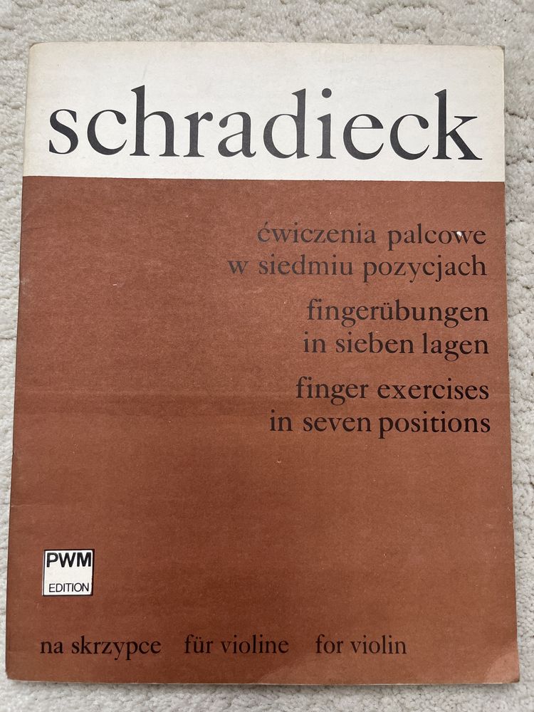 Schradieck Ćwiczenia palcowe w siedmiu pozycjach na skrzypce