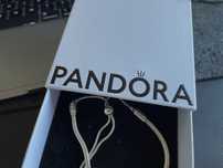 PANDORA jak NOWA Damska ściągana bransoletka wężyk SREBRO rękę 925