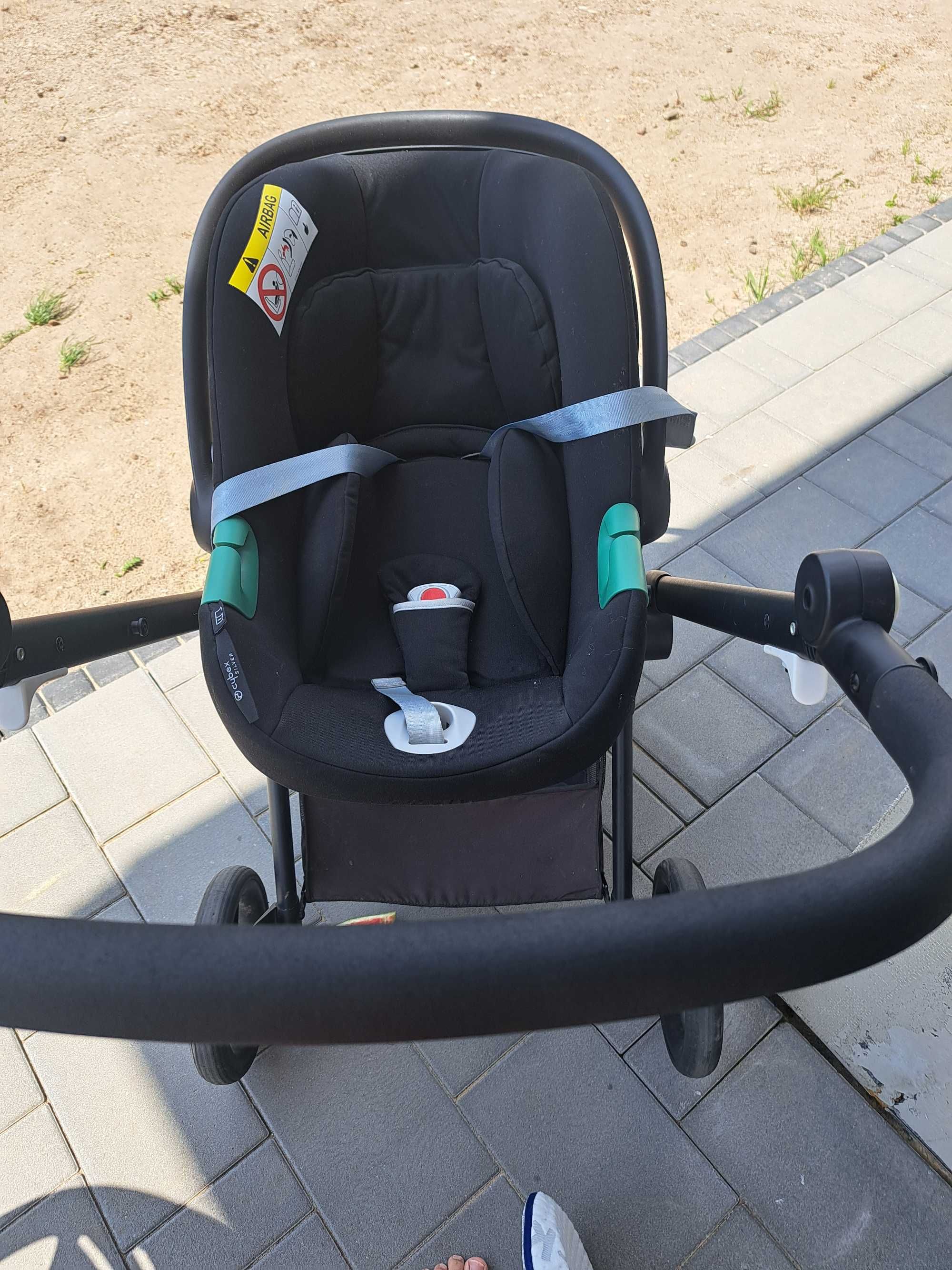 Wózek 3w1 CYBEX EOS LUX MOON BLACK Gondola ze spacerówką +Nosidełko