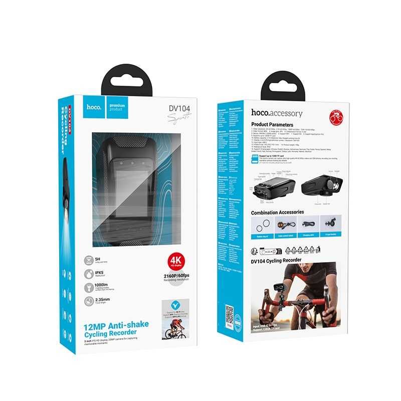 Відеореєстратор велосипедний HOCO DV104 4K Riding recorder Black