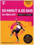 Czeska karta starter SIM T-mobile 100 CZK 50 minut + 50 sms-ów + 20%
