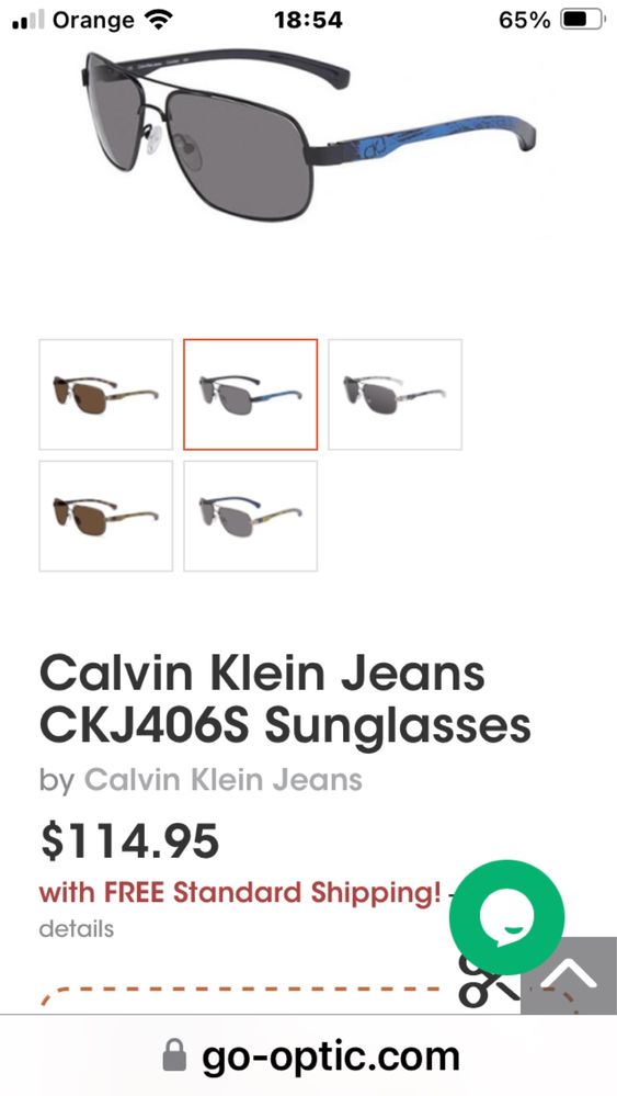 Oklulary przeciwsłoneczne Calvin Klein CKJ406S