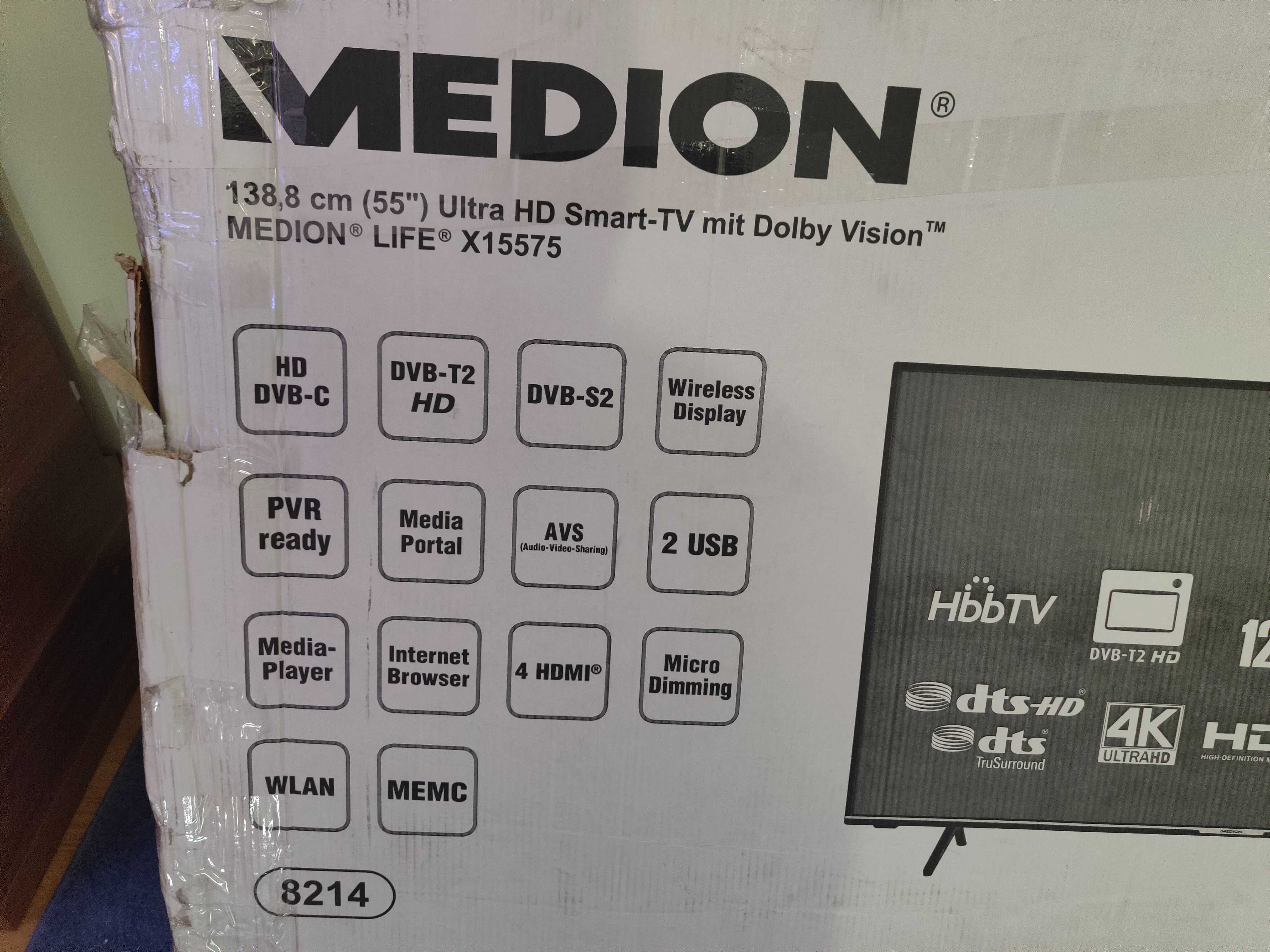 Телевізор Medion md31755 des 55" Ultra HD Smart TV Dolby Vision TM