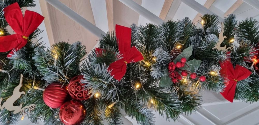 Mocna XXL 260CM Girlanda Choinkowa Sztuczna Świąteczna Zielona Stołowa