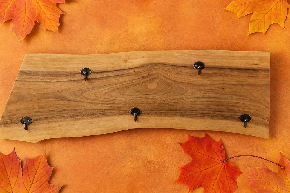 Wieszak ścienny z orzecha włoskiego