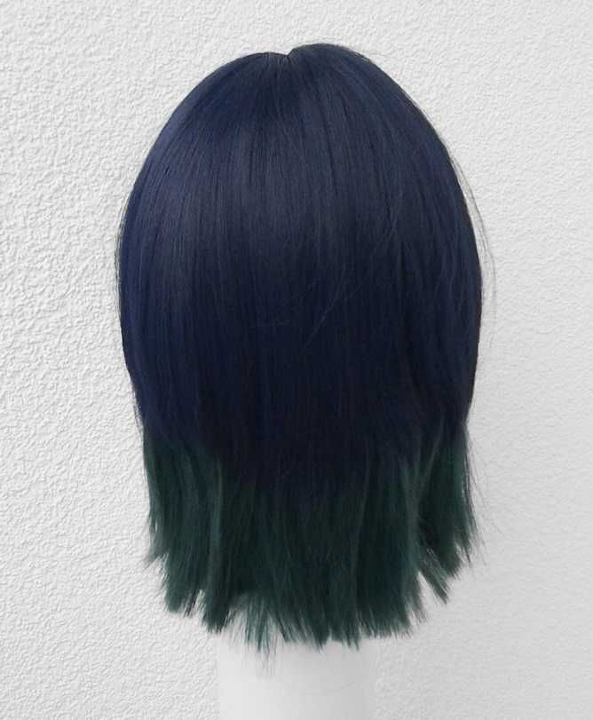 Tighnari Genshin Impact cosplay wig peruka niebieska granatowa