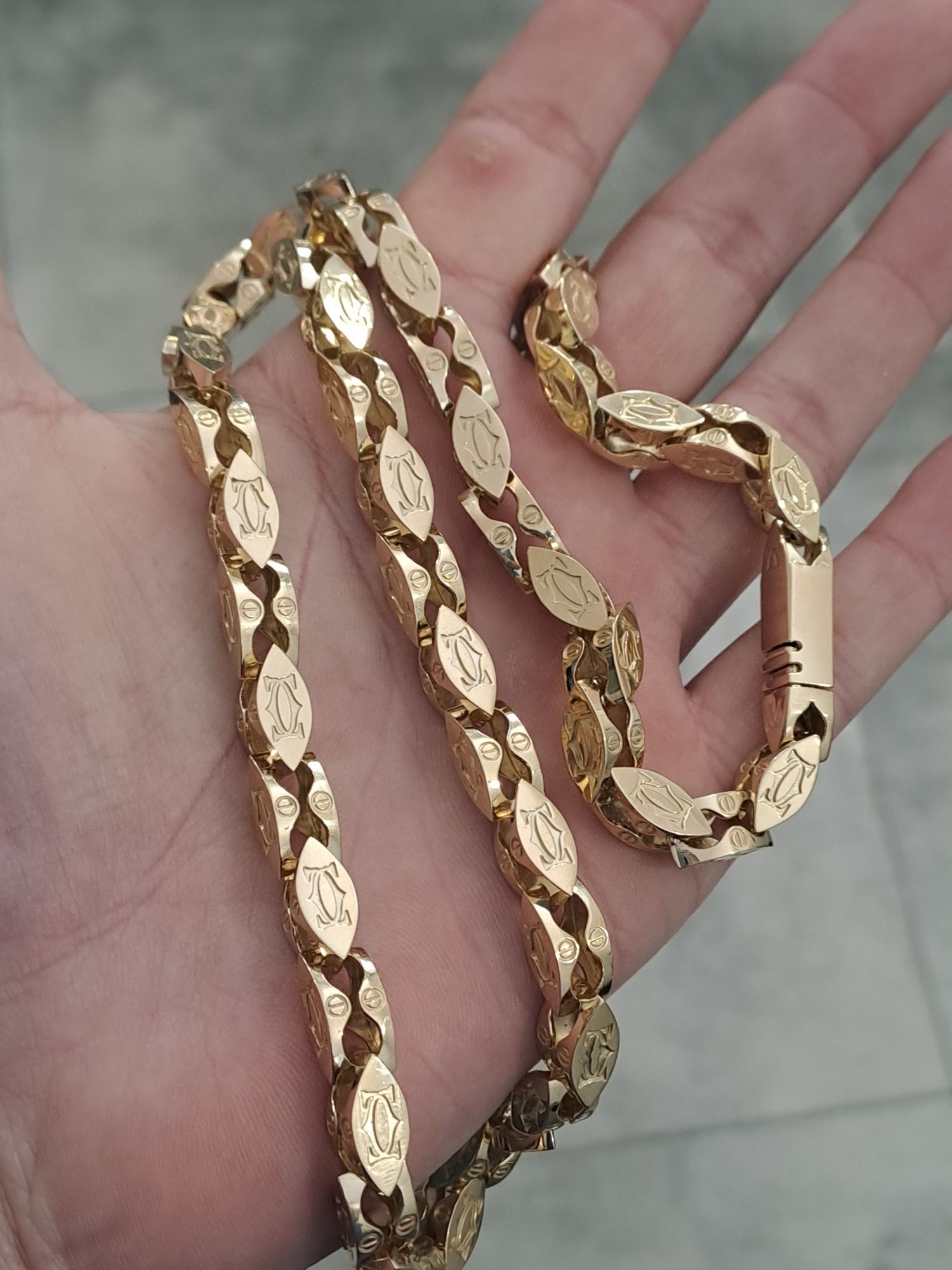 Złoty łańcuszek splot CARTIER 585