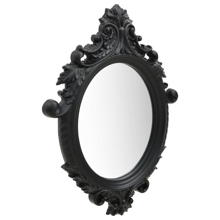 vidaXL Lustro ścienne w ozdobnej ramie, 56x76 cm, czarne