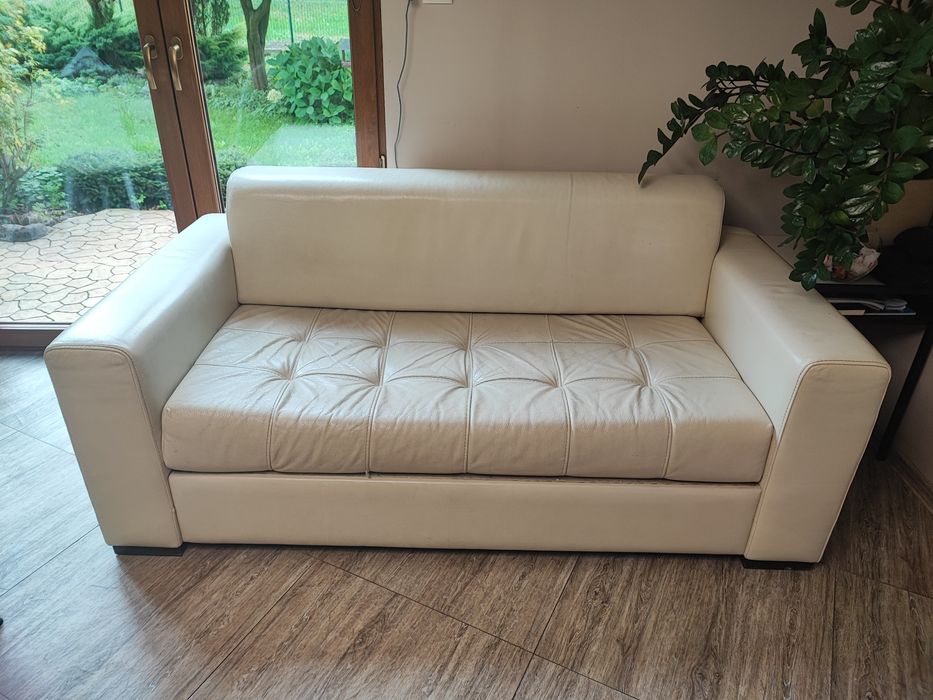 Kanapa, sofa skórzana z funkcją spania