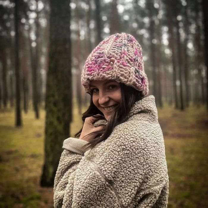 Wełniana gruba czapka 100%welna peruwiańska