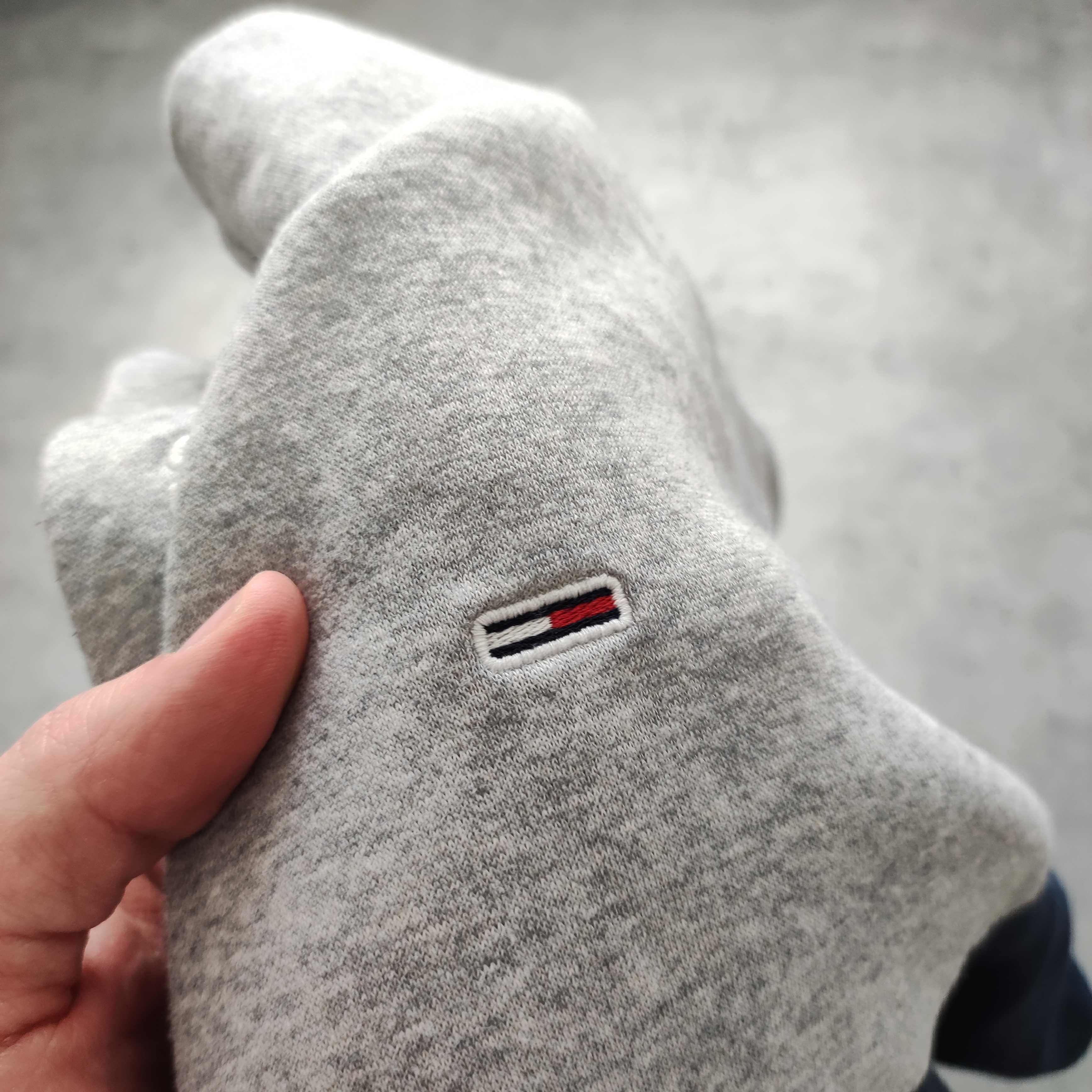 MĘSKA Bluza Size+ z Kapturem Suwak Tommy Hilfiger Haft Logo Bawełna