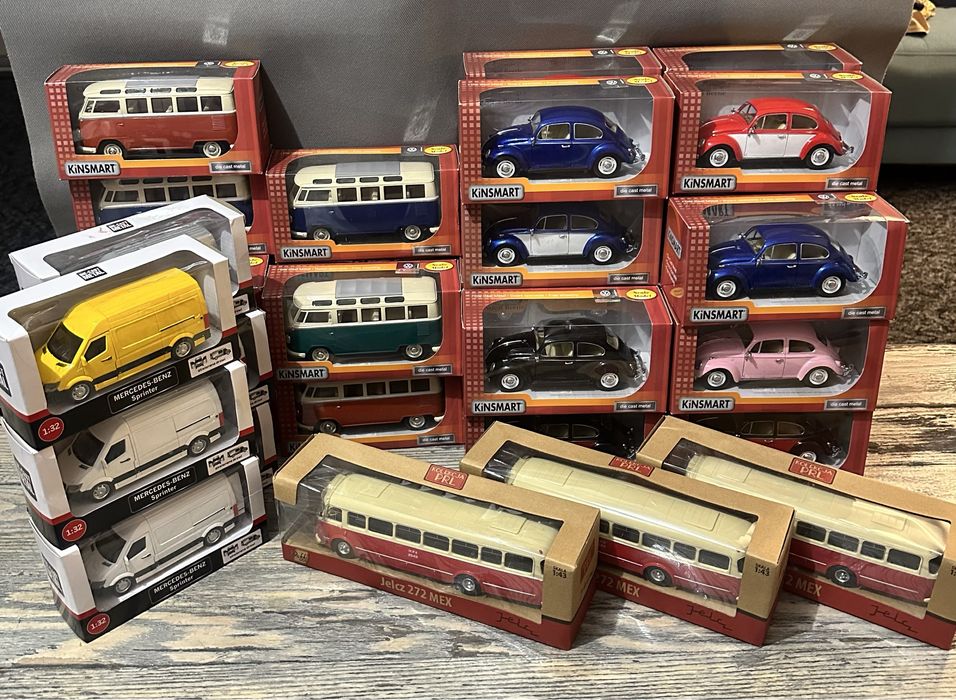 Auta, modele duże VW garbus, ogórek, jelcz, sprinter