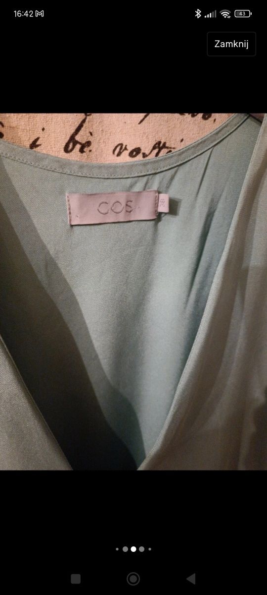 COS jedwabna sukienka rozmiar 38