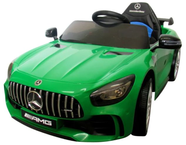 Samochód auto na akumulator Mercedes GTR zielony ekoskóra koła EVA