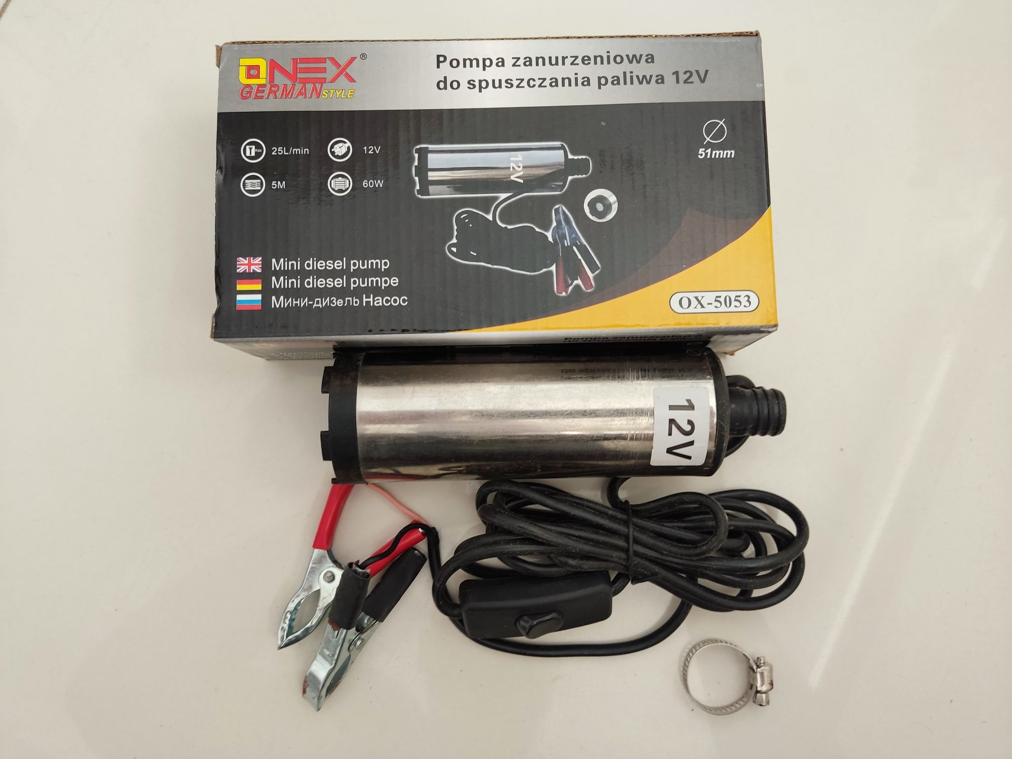 12V Pompa Zanurzeniowa Głębinowa do Paliwa Ropy Wody Oleju Off Road