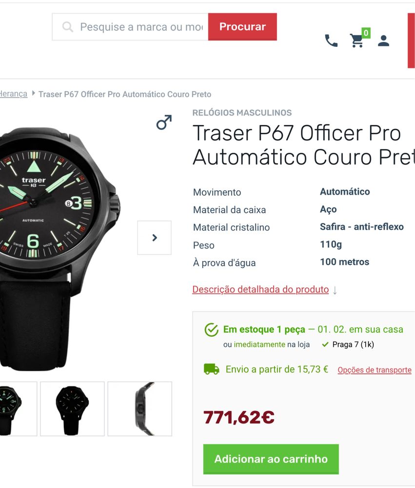 Relogio Traser P7 Officer Pro(Original c/Garantia)