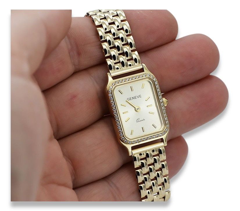 Złoty zegarek z bransoletą damską 14k Geneve lw055y&lbw004y Gdańsk