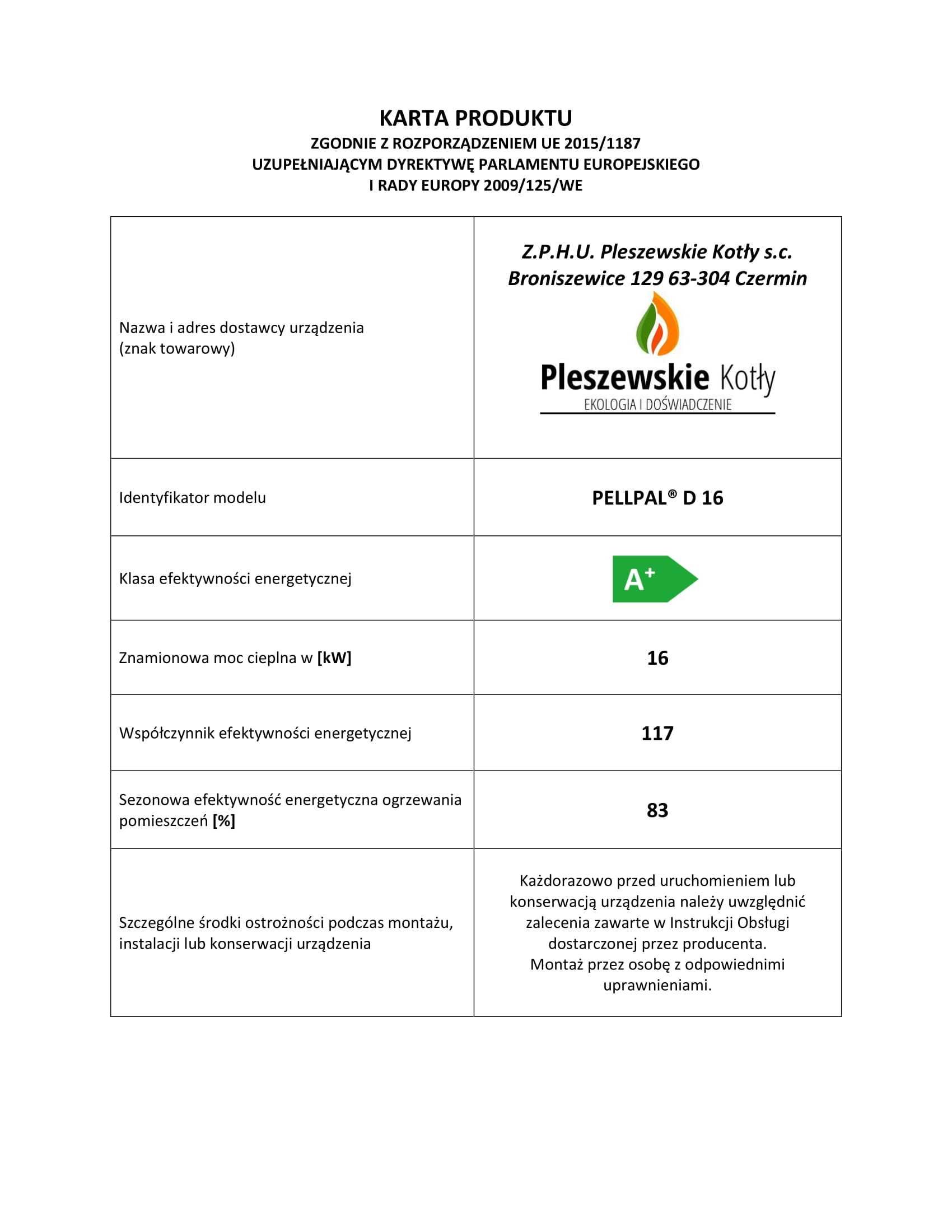 Piec Kocioł na Drewno 16 kW 5 Klasa PellPal D