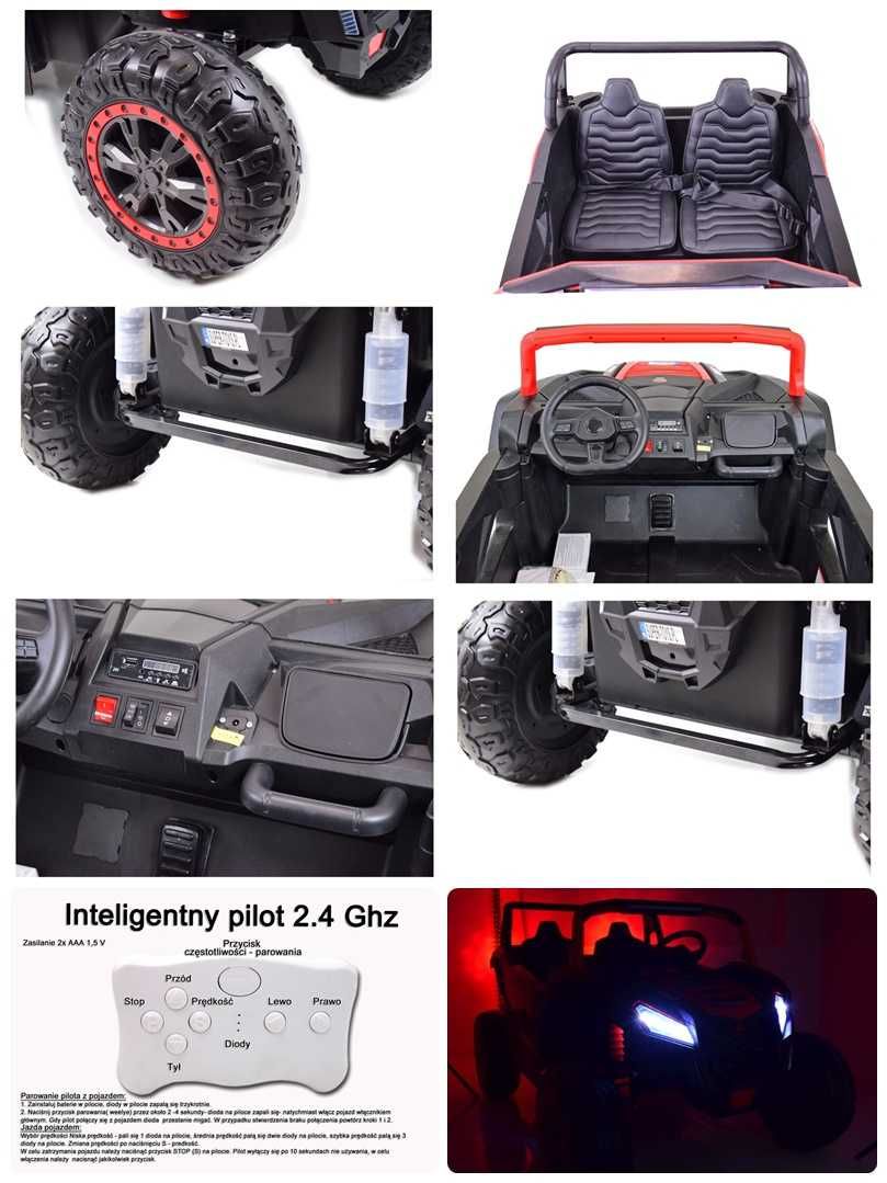 Autko na akumulator MEGA Buggy ATV Racing 4x4 Zielony 24V 4x200W