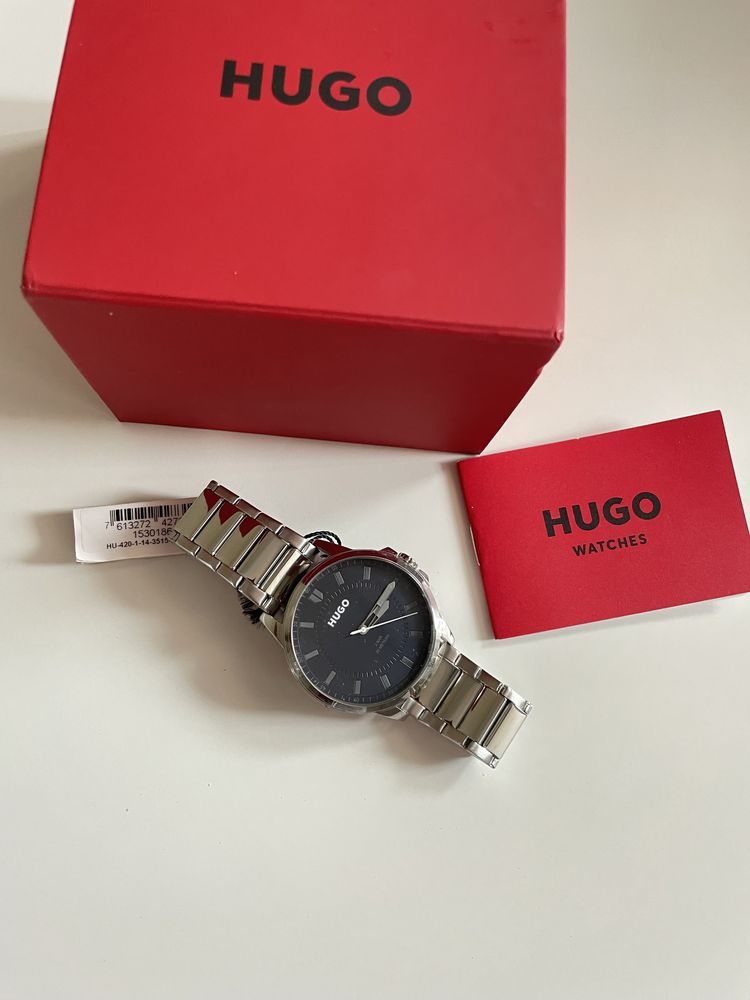 Hugo Boss оригинал мужские часы годинник серебристые сріблясті 1530186