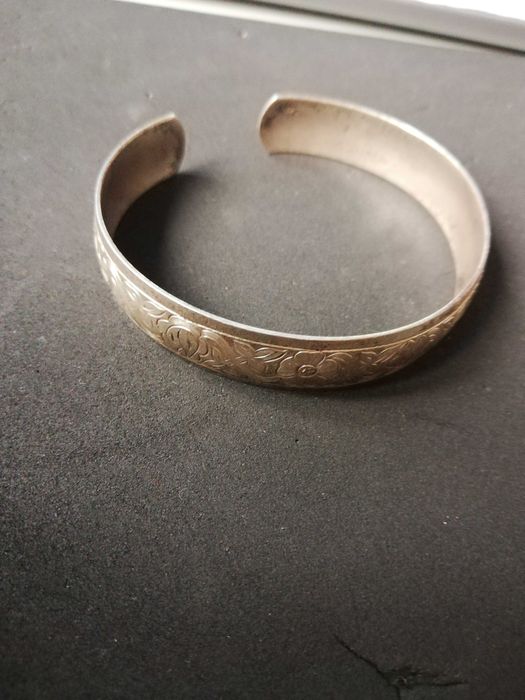 srebrna bransoleta bez zapięcia ze spółdz.Rytosztuka, stara