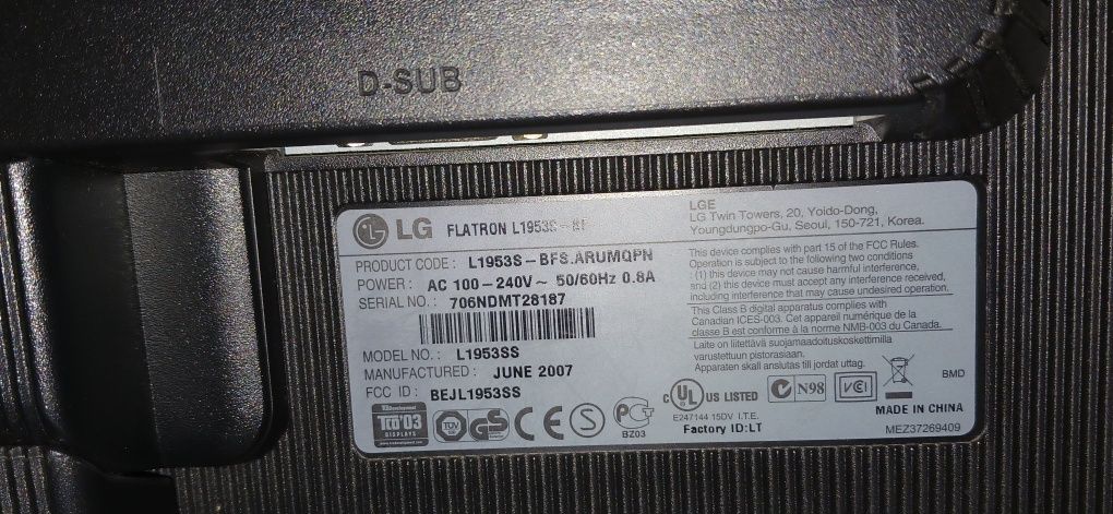 Монітор LG FLATRON L1953S  19d