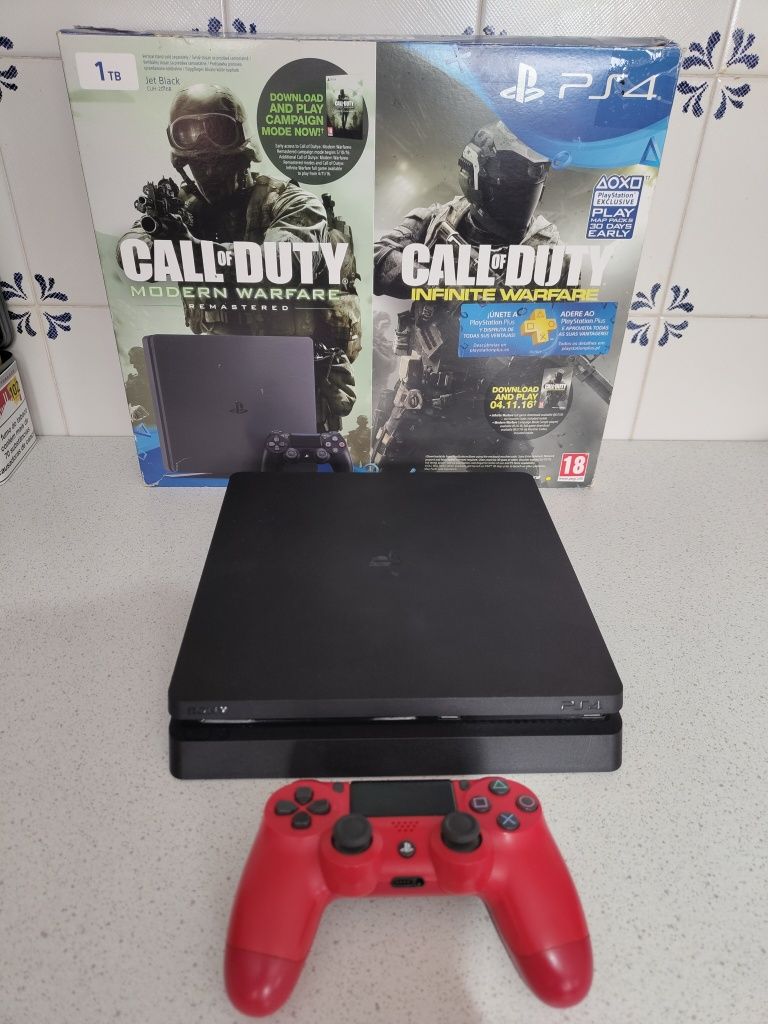 PlayStation 4 1T SSD , comando, patilhas