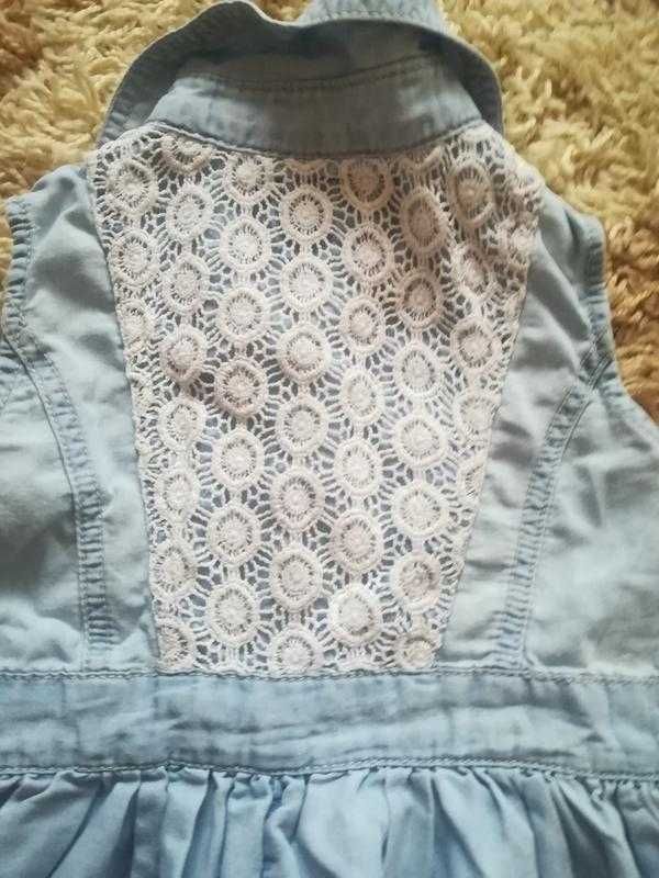 Літня джинсова сукня з мереживом