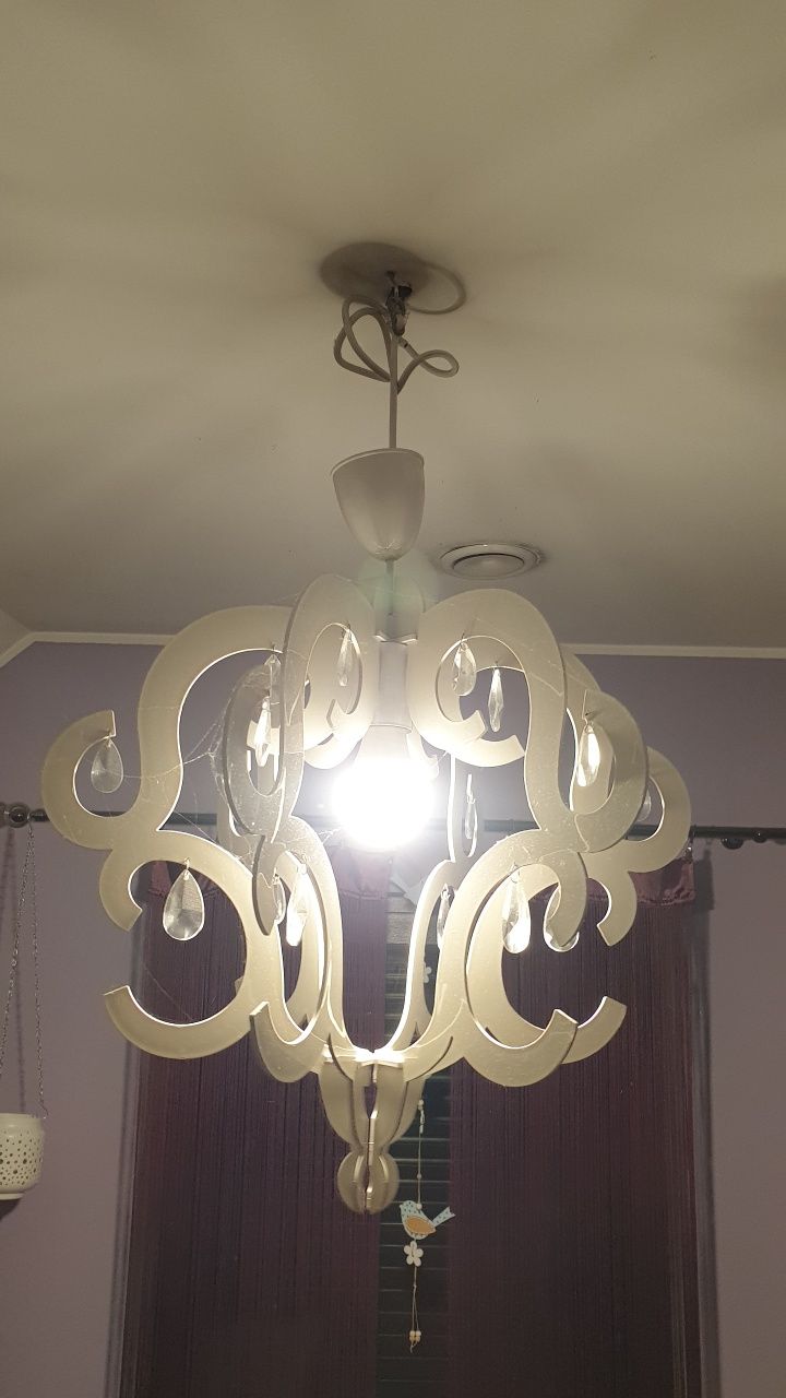 Lampa wisząca z kryształkami stan bdb